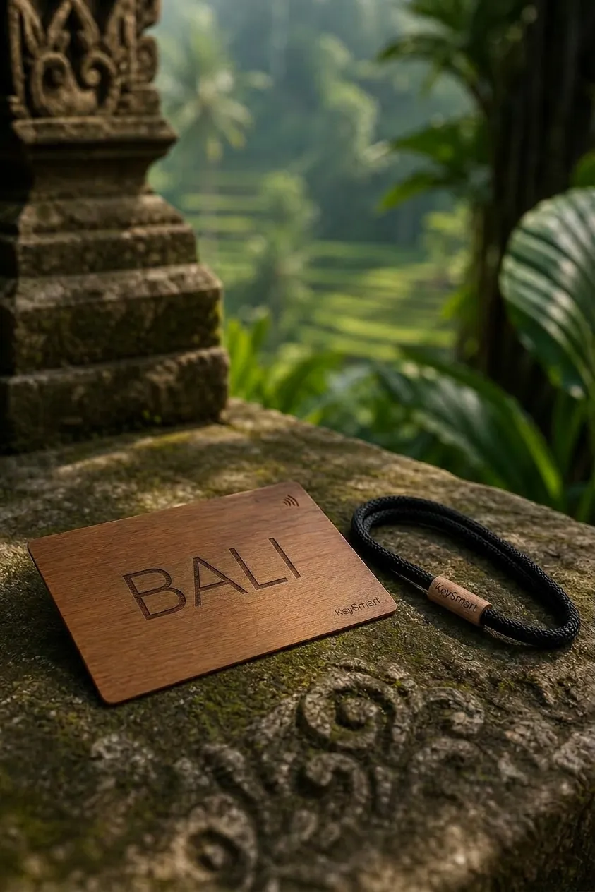 Bali imza koleksiyonu — özel tasarım ahşap otel anahtar kartı, KeySmart