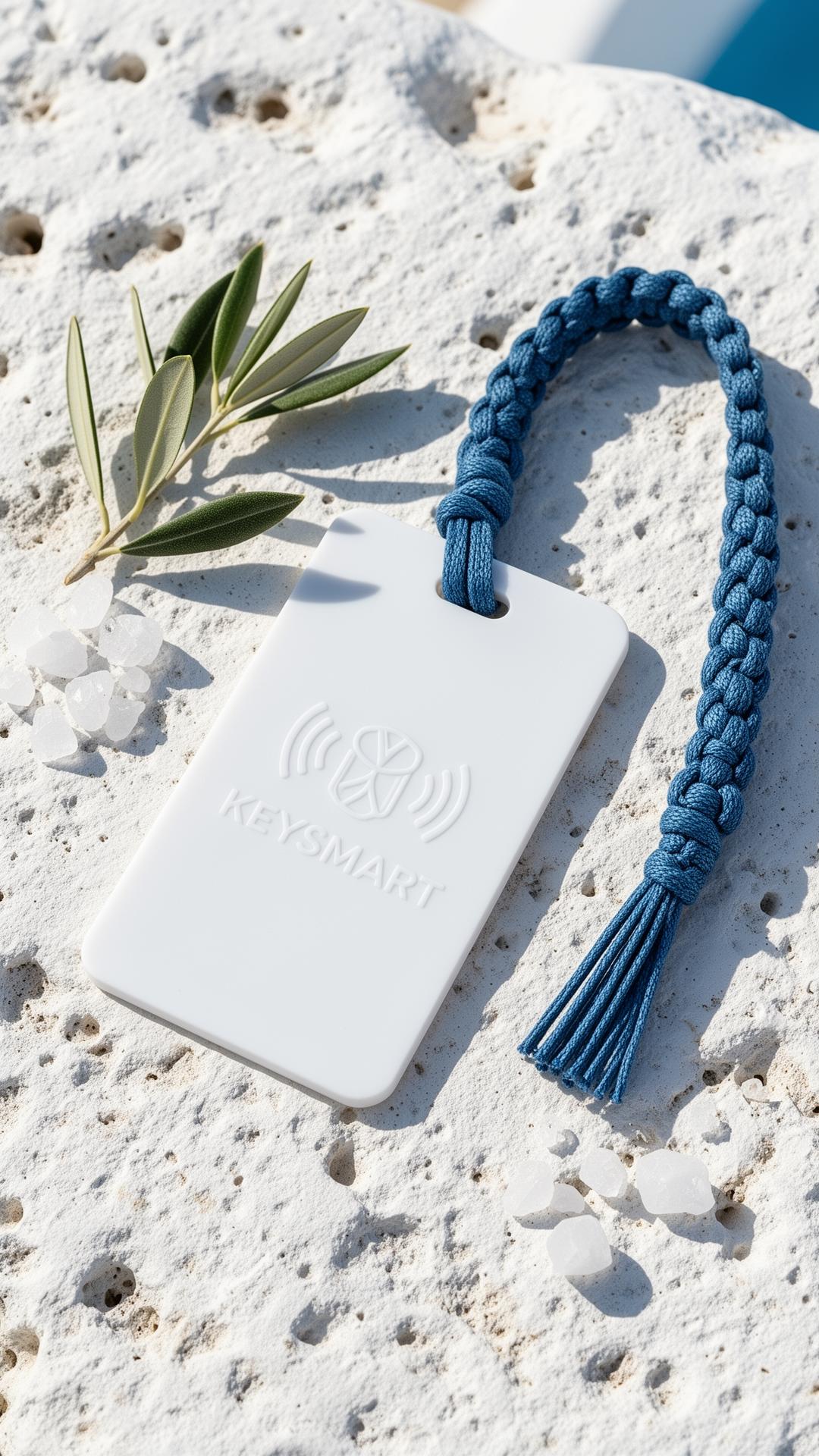 Santorini koleksiyonu — KeySmart ahşap RFID kart ve bileklik kompozisyonu
