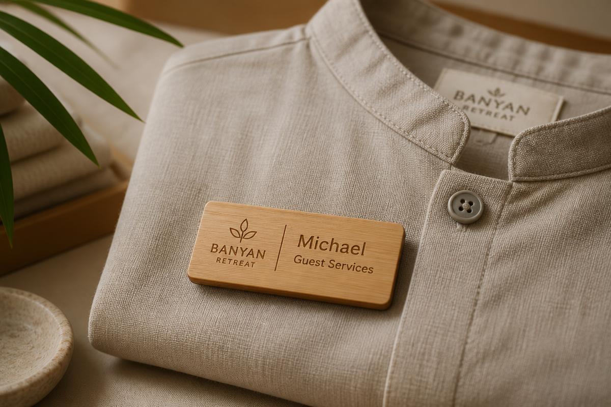 Bamboo Staff Name Badges — KeySmart